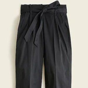 J. Crew Tie-waist tapered lightweight chino pant in black sz 16 NWT
